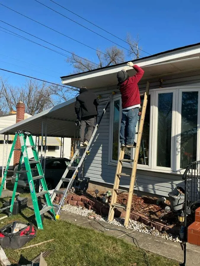Restoration crew performing exterior repair in Severna Park